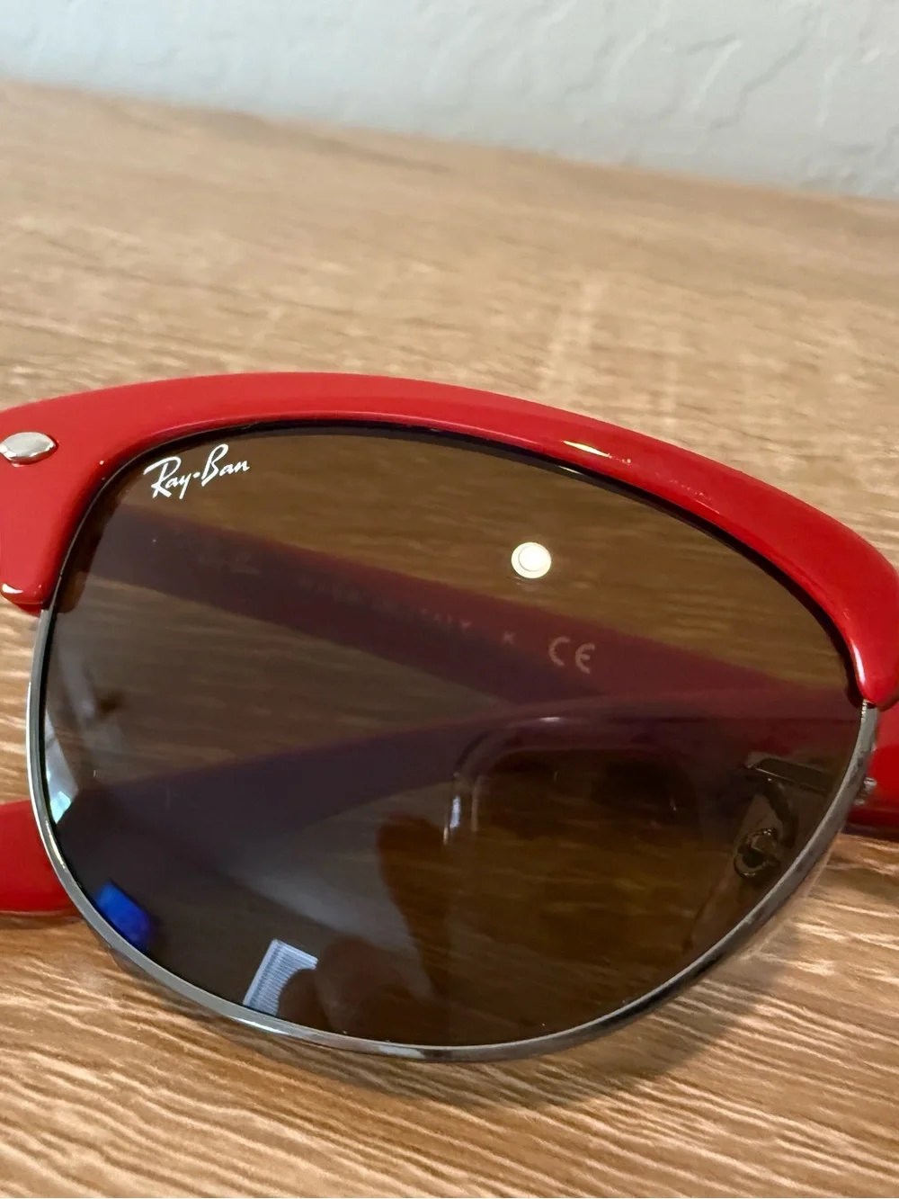 Ray-Ban Sunglasses RB4132 Red Frame Brown Lenses Rare Discontinued Mint Cond
